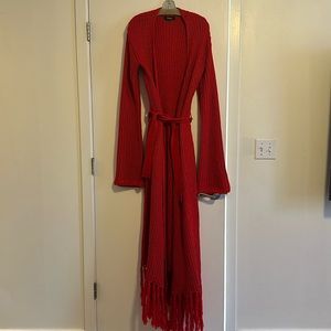 Hanifa long knit cardigan dress